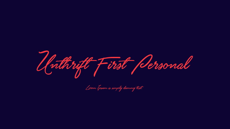 Unthrift First Personal Font Family