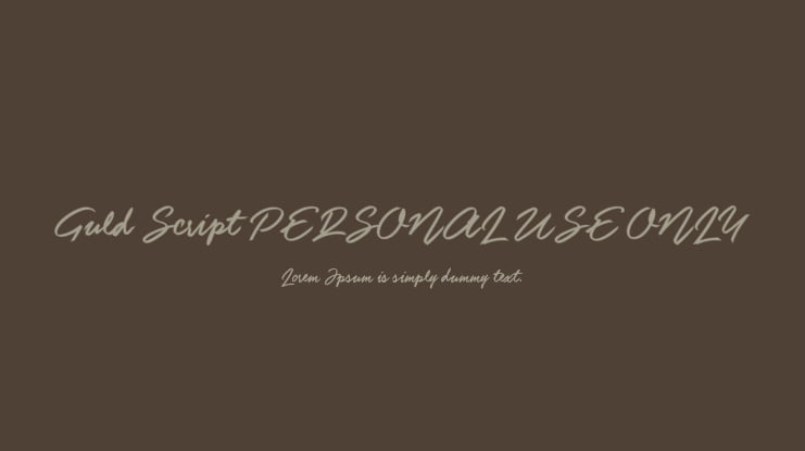 Guld Script PERSONAL USE ONLY Font
