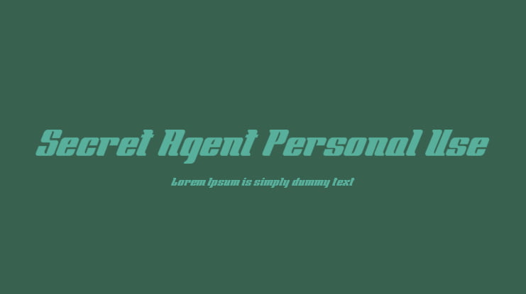 Secret Agent Personal Use Font