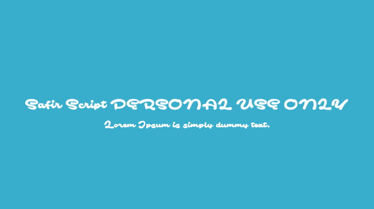 Safir Script PERSONAL USE ONLY Font