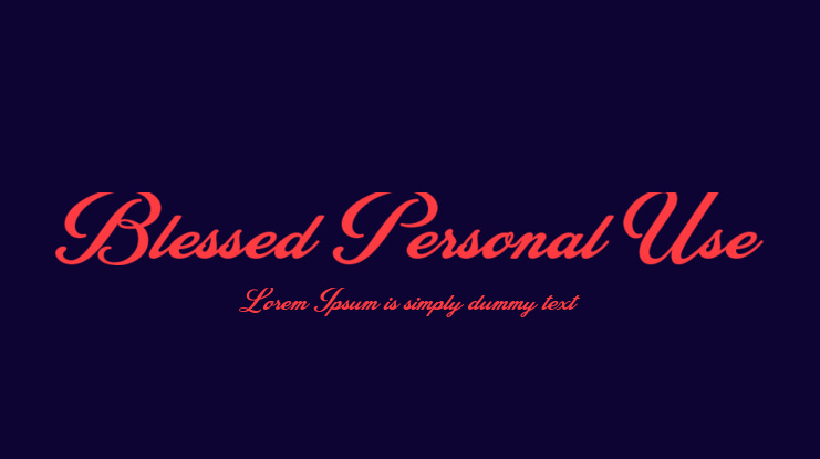 Blessed Personal Use Font