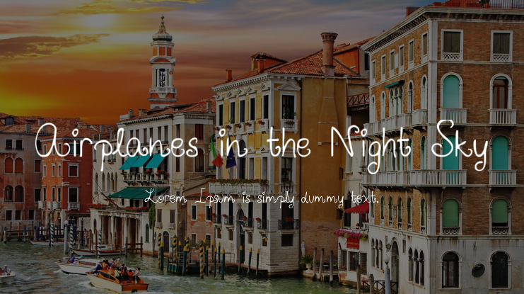 Airplanes in the Night Sky Font