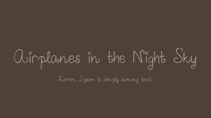 Airplanes in the Night Sky Font