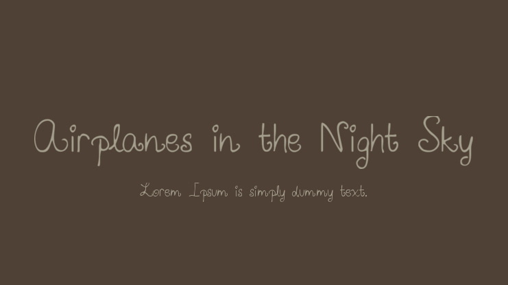 Airplanes in the Night Sky Font