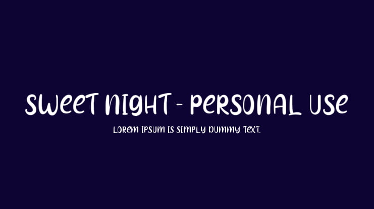 Sweet Night - Personal Use Font