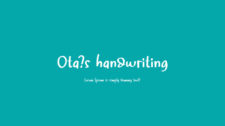 Ota's handwriting Font