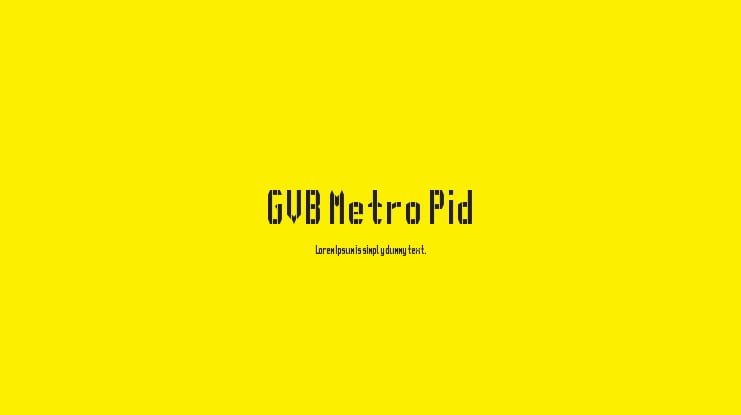 GVB Metro Pid Font