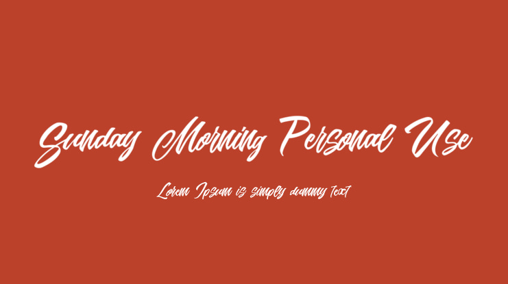 Sunday Morning Personal Use Font