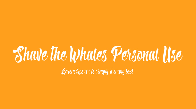 Shave the Whales Personal Use Font
