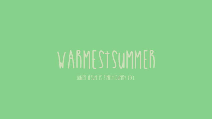 WarmestSummer Font