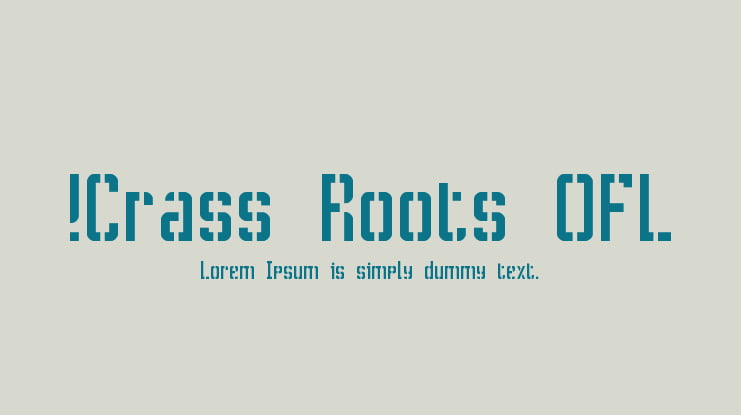 !Crass Roots OFL Font