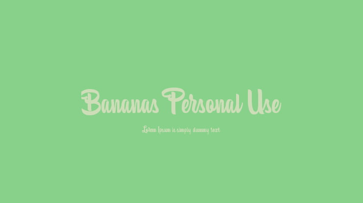 Bananas Personal Use Font