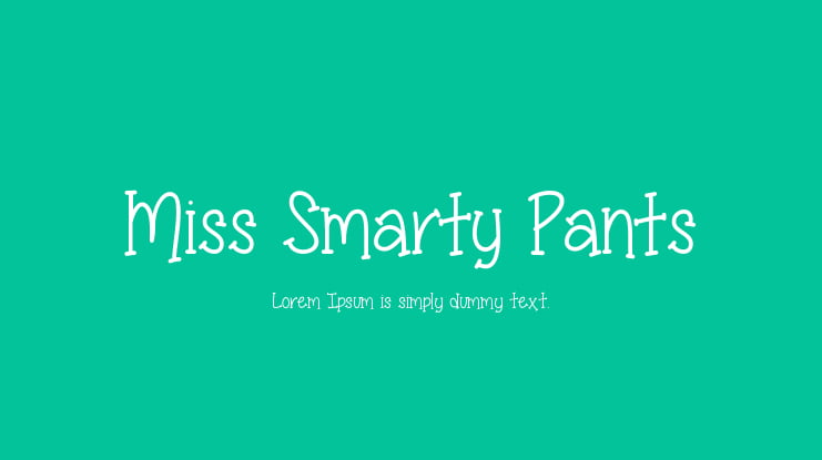 Miss Smarty Pants Font Family