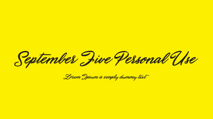 September Five Personal Use Font