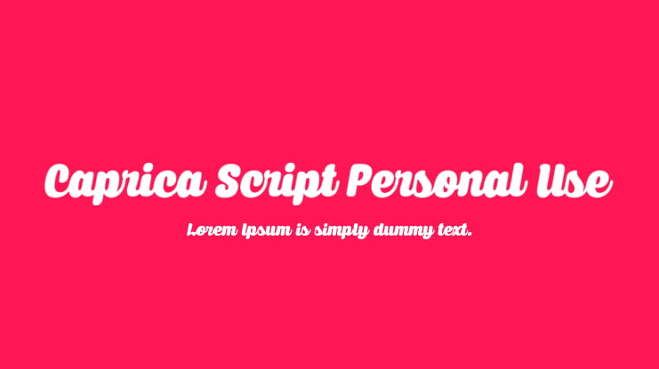 Caprica Script Personal Use Font Family
