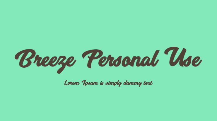 Breeze Personal Use Font