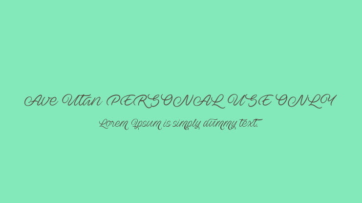 Ave Utan PERSONAL USE ONLY Font