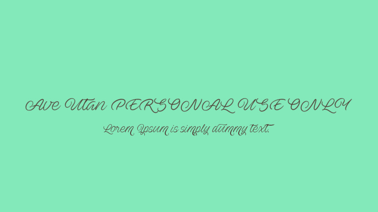 Ave Utan PERSONAL USE ONLY Font