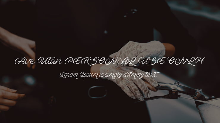 Ave Utan PERSONAL USE ONLY Font