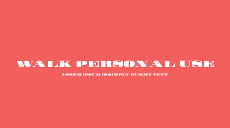 WALK Personal Use Font