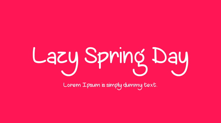 Lazy Spring Day Font