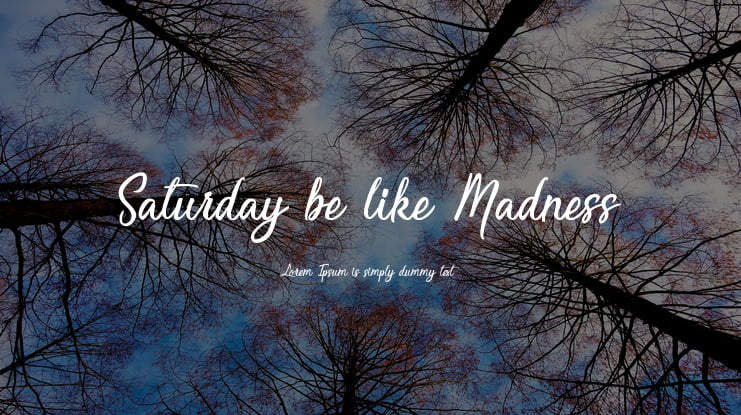 Saturday be like Madness Font