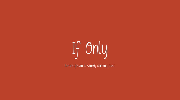 If Only Font