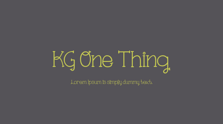 KG One Thing Font