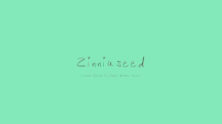 Zinniaseed Font