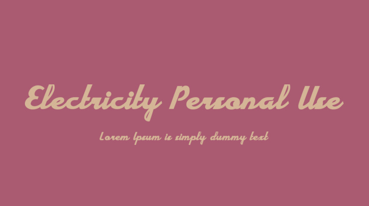 Electricity Personal Use Font