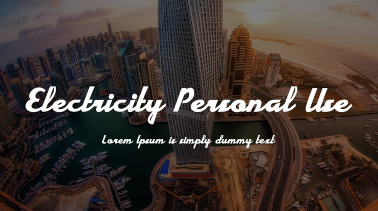 Electricity Personal Use Font