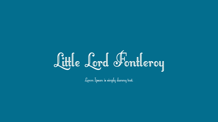 Little Lord Fontleroy Font