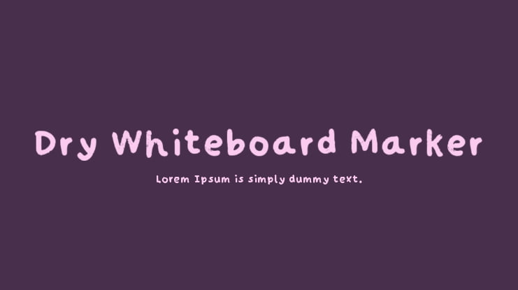 Dry Whiteboard Marker Font