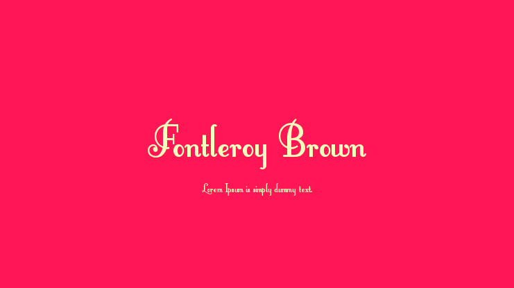 Fontleroy Brown Font