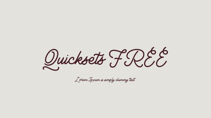 Quicksets FREE Font