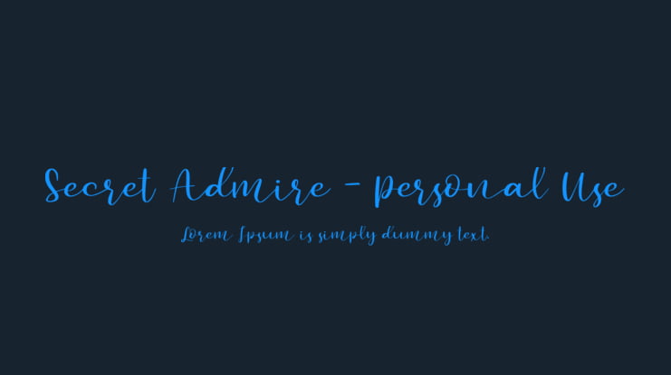 Secret Admire - Personal Use Font
