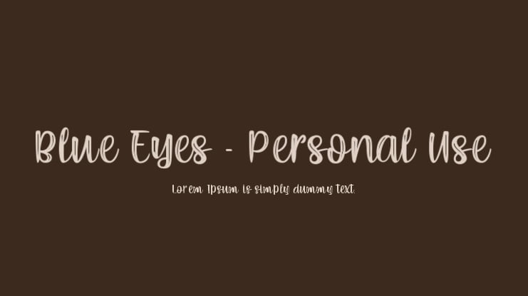 Blue Eyes - Personal Use Font