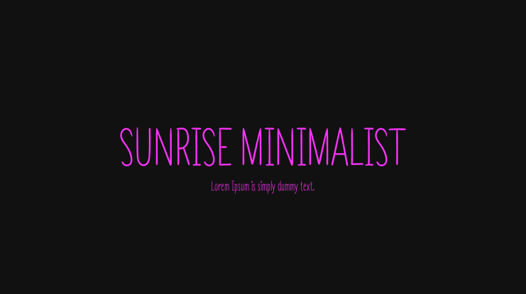 SUNRISE MINIMALIST Font