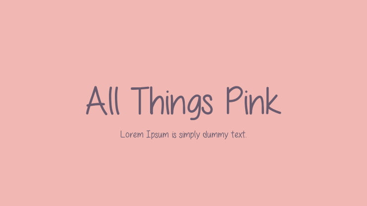 All Things Pink Font Family