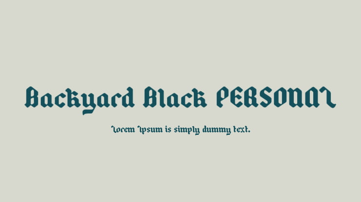 Backyard Black PERSONAL Font Family