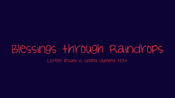 Blessings through Raindrops Font Family