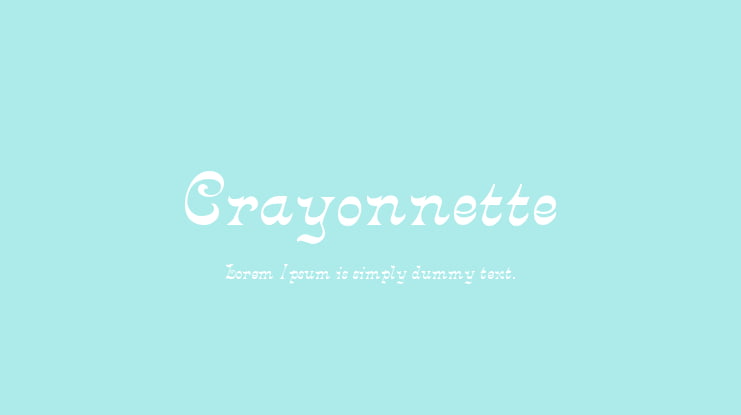 Crayonnette Font