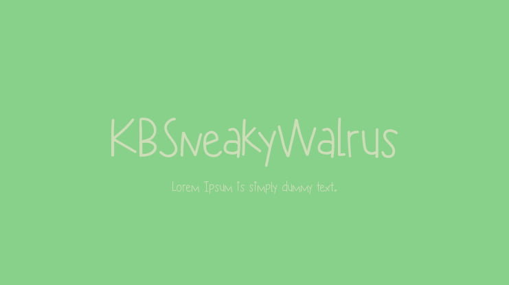KBSneakyWalrus Font