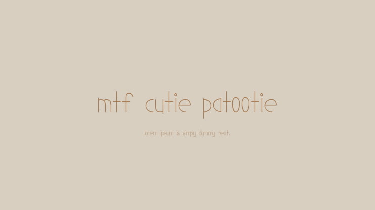 MTF Cutie Patootie Font
