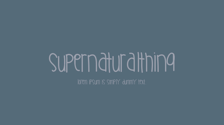 SupernaturalThing Font