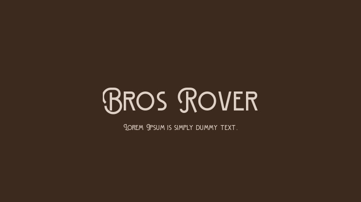 Bros Rover Font