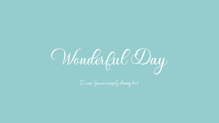 Wonderful Day Font