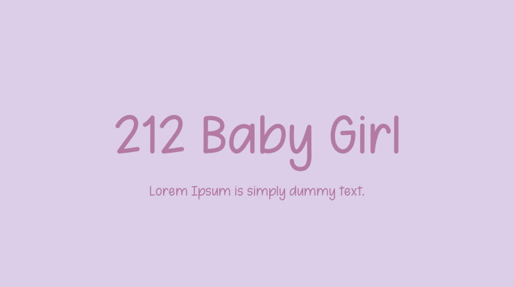 212 Baby Girl Font