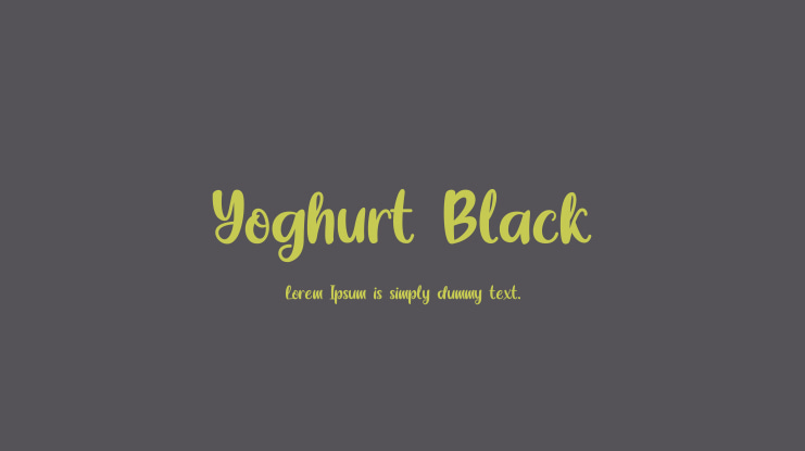 Yoghurt Black Font