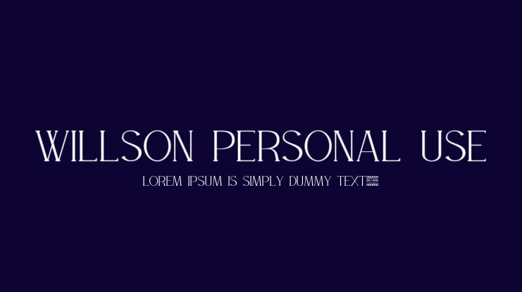 WILLSON Personal Use Font